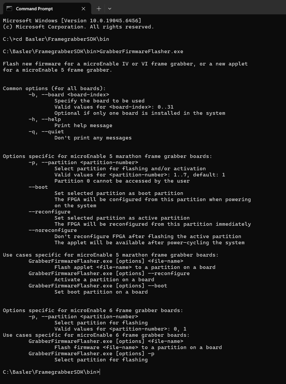 Grabber Firmware Flasher 도움말 정보 Grabber Firmware Flasher 도움말 정보