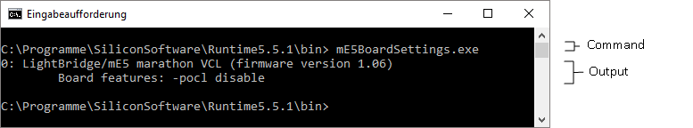 명령줄 mE5 Board Settings 명령줄 mE5 Board Settings