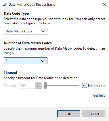 Data Matrix Code Reader vTool 기본 설정