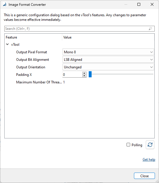 Image Format Converter vTool 설정