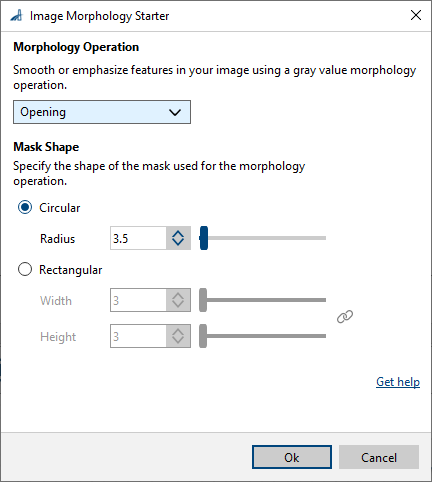 Image Morphology Starter vTool 설정