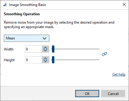 Image Smoothing vTool 기본 설정