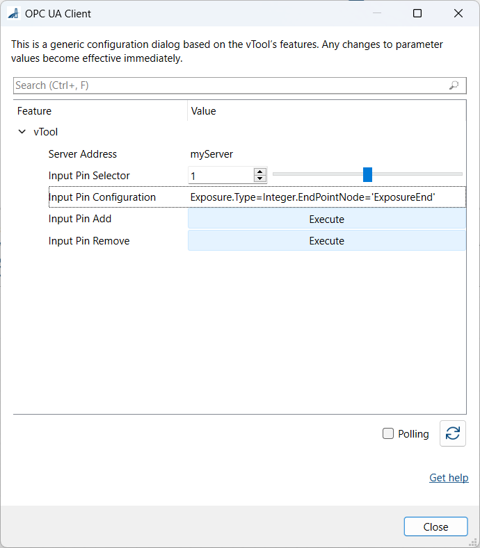 OPC UA Client vTool 설정