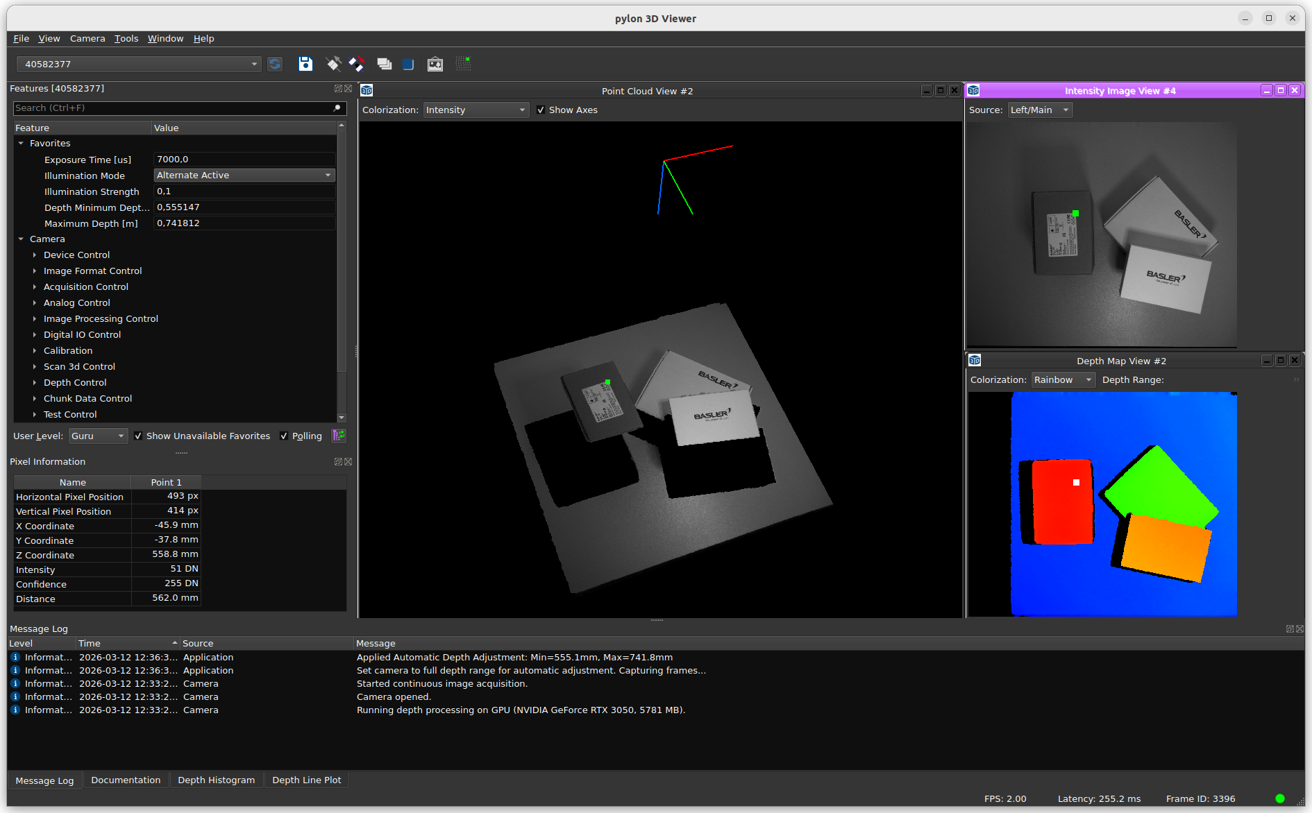 pylon 3D Viewer 사용자 인터페이스 pylon 3D Viewer 사용자 인터페이스