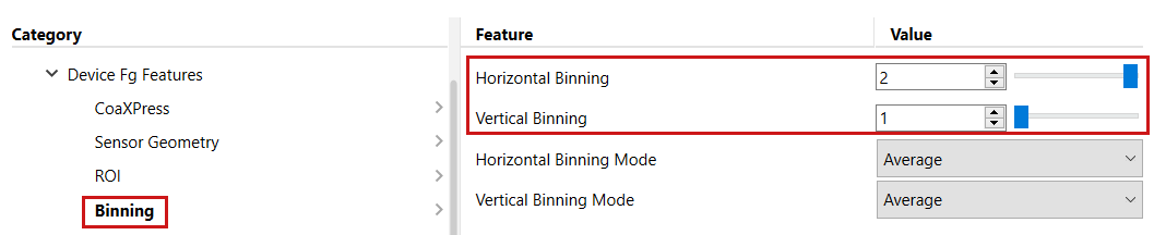 pylon Viewer: Binning pylon Viewer: Binning