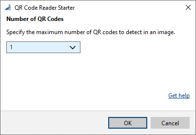 QR Code Reader Starter vTool 설정