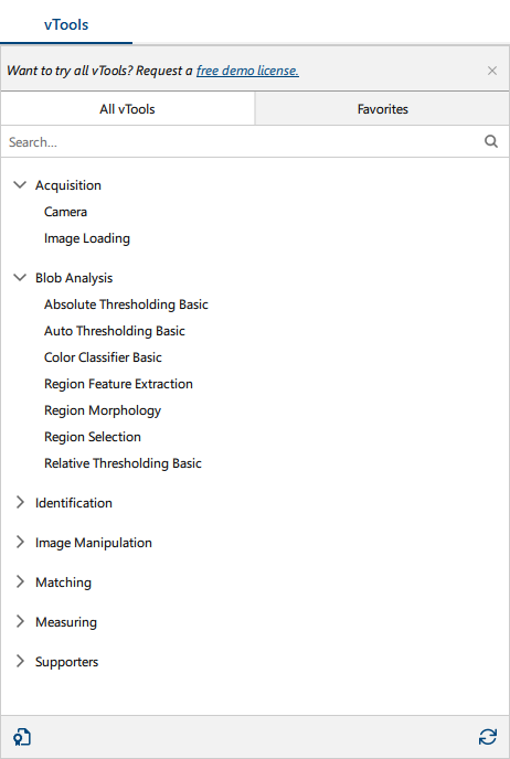 vTools 창 vTools 창