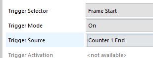 Frame Start를 Counter 1 End로 조정 Frame Start를 Counter 1 End로 조정