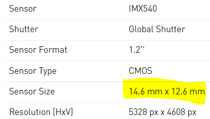 IMX540 카메라 사양