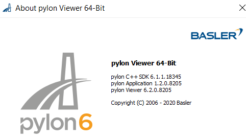 pylon Viewer의 버전 pylon Viewer의 버전