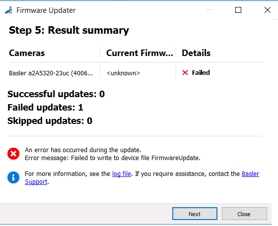 Firmware Updater 오류