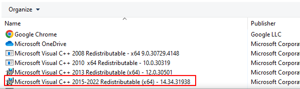 Visual C++ 2015-2022 Redistributable Visual C++ 2015-2022 Redistributable