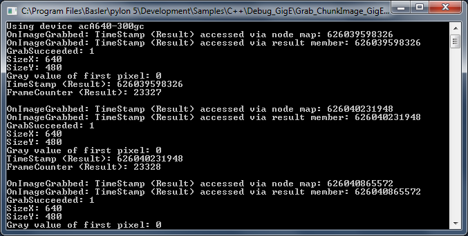 Grab_ChunkImage Sample Code Grab_ChunkImage Sample Code