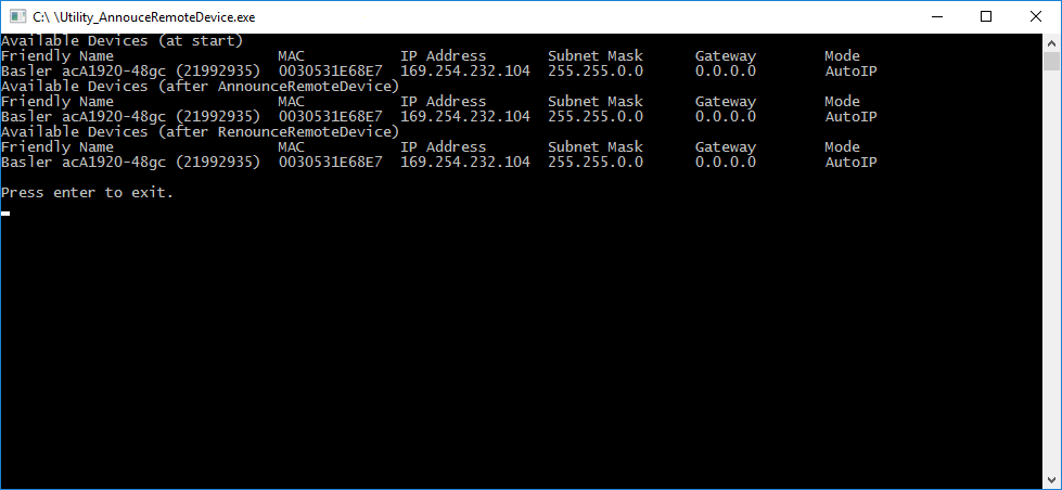 Utility_AnnounceRemoteDevice Sample Code Utility_AnnounceRemoteDevice Sample Code