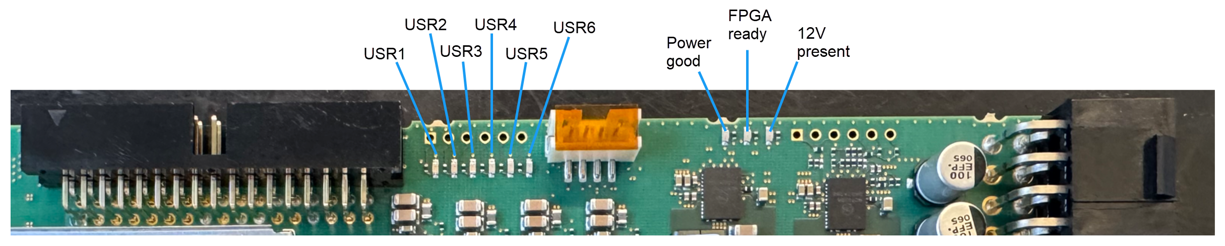LEDs on the imaFlex 2 Dual 100 Board