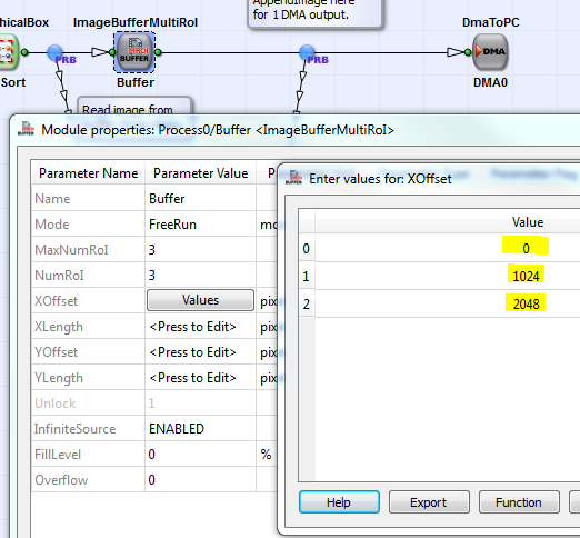 ImageBufferMultiRoI 연산자의 XOffset 매개변수 설정
