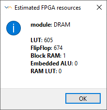 개별 모듈의 FPGA 리소스 사용량