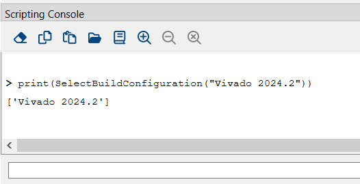 SelectBuildConfiguration 명령어 출력 SelectBuildConfiguration 명령어 출력